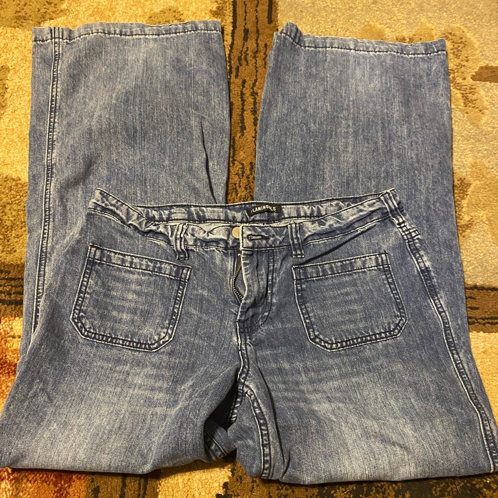 Flamingals low rise wide leg jeans size 8